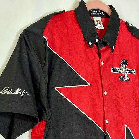 Carroll Shelby GT 500 Super Snake Mustang Track Pit Crew Style Mechanic Shirt L - Picture 4 of 16